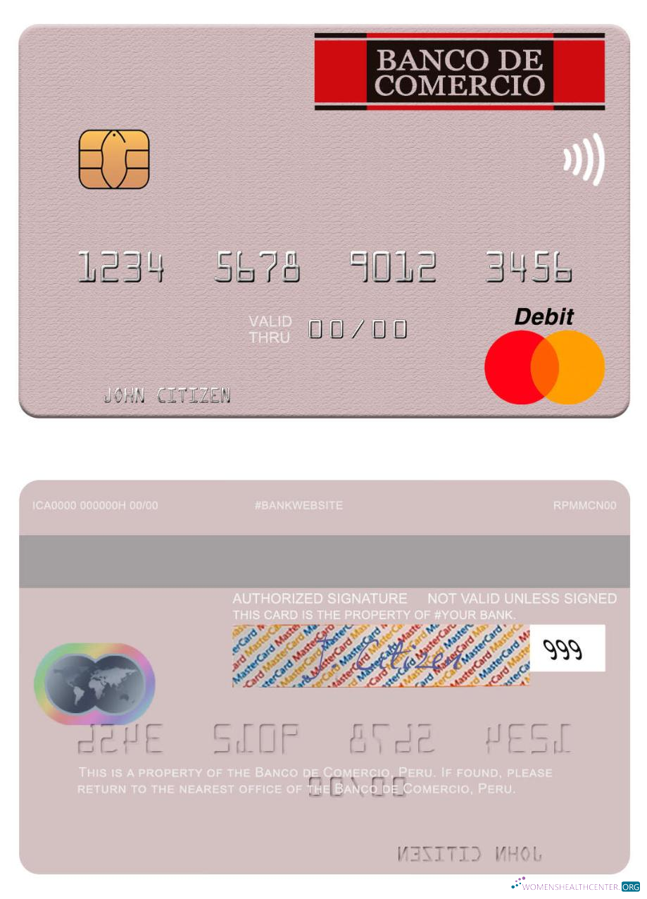 Download Peru Banco de Comercio mastercard Photoshop template